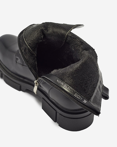 Schwarze Damen Baggerstiefel mit Verzierungen Tobrissa - Schuhe