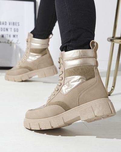 OUTLET Hellbraune unisolierte Damen Trapper Boots Kasemi - Footwear