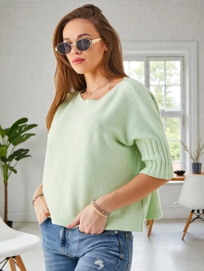 Royalfashion Damenviskosepullover mit kurzen Ärmeln