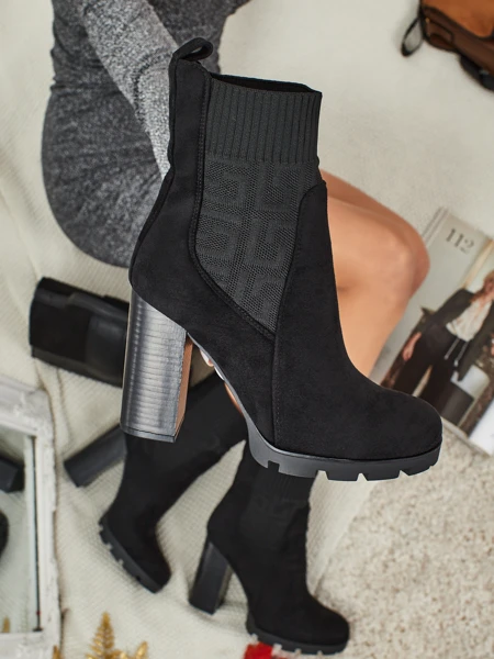 Damen Stiefeletten Öko-Wildleder mit Blockabsatz Vansoria