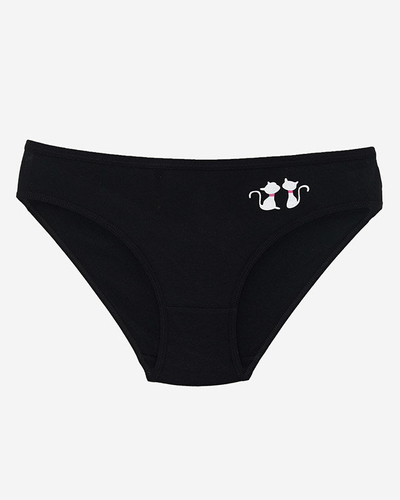 Чорні бавовняні жіночі трусики - Білизна