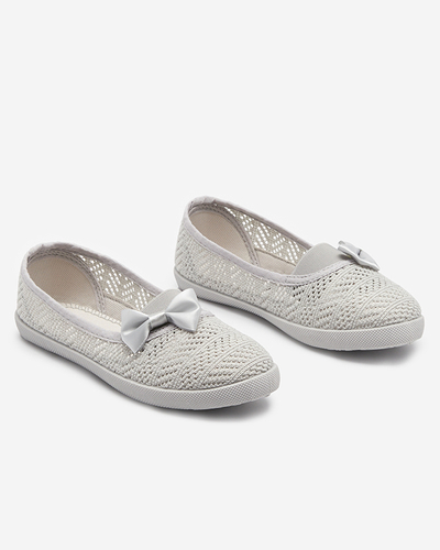 Hellgraue Slip-On-Sneaker für Mädchen mit durchbrochenem Obermaterial Locuni - Footwear