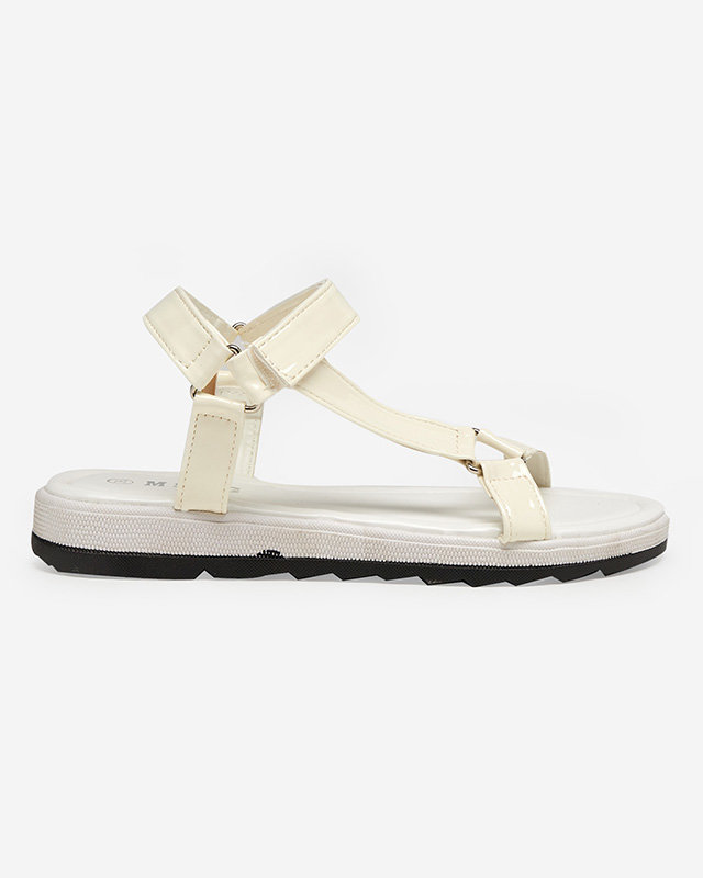 Cremefarbene flache Damensandalen Hereris - Footwear