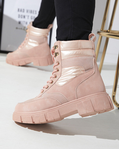 Rosa isolierte Damen Trapper-Stiefel Kasemi- Footwear