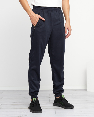 Marineblaue Herren-Jogginghose mit Taschen - Kleidung