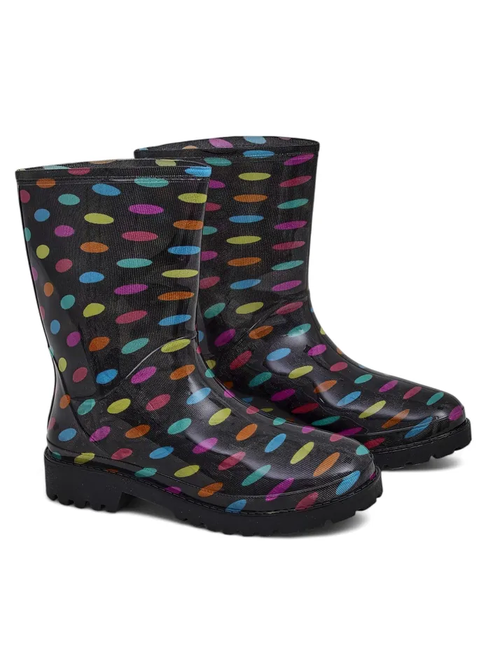 Royalfashion Damen Regenstiefel mit Polka-Dots Kroppes