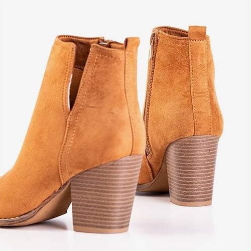 Світло-коричневі ботильйони на підборах Mevelyno - Взуття