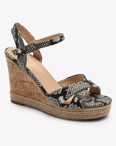 Schwarz-weiße Damensandalen auf Anker mit Prägung Certika - Footwear