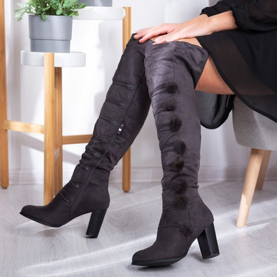 Graue Stiefel auf einem hohen Pfosten Lovana - Footwear