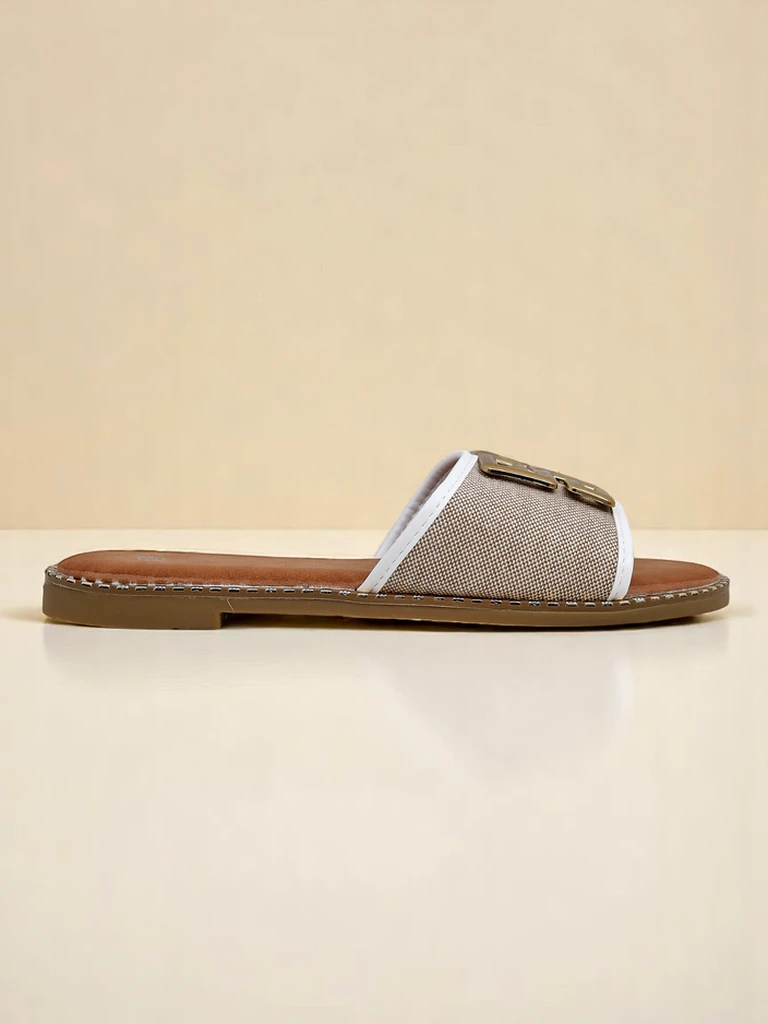 Royalfashion Damen-Pantoletten mit flacher Sohle Rorole