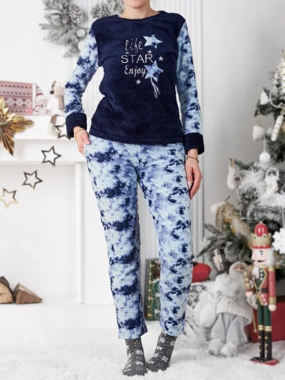 Royalfashion Damenpyjamas a'la Fleece Life Star Genießen
