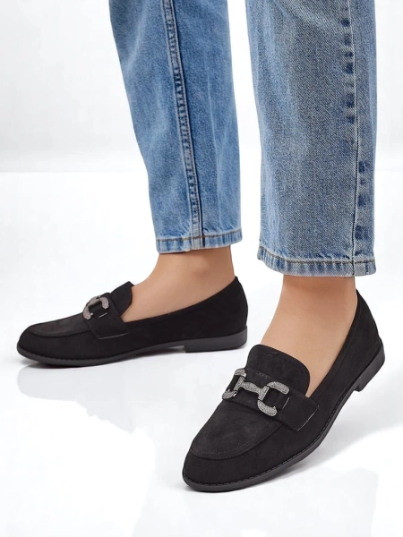 Royalfashion Elegante Damen-L Loafer mit Zirkonia-Dekoration Zante