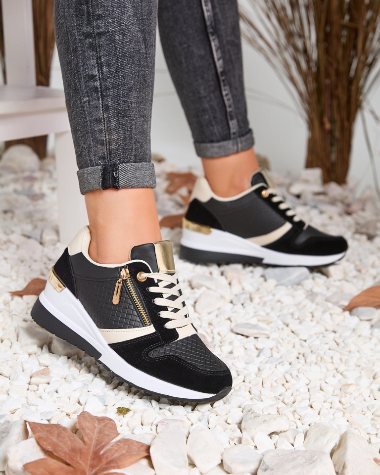 Schwarze Schuhe SchÃ¶ne Sportschuhe FÃ¼r Frauen Absatz Schwarze