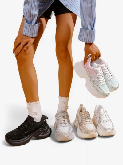 Royalfashion Damen Sport Sneaker mit Strass Bloss