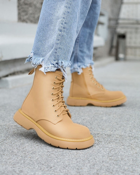 Royalfashion Matte hellbraune Damenstiefel Kucillo