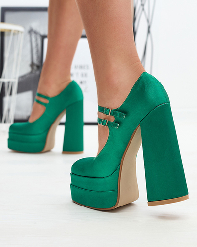 Grüne Damen hohe Stiletto-Pumps Elika - Footwear