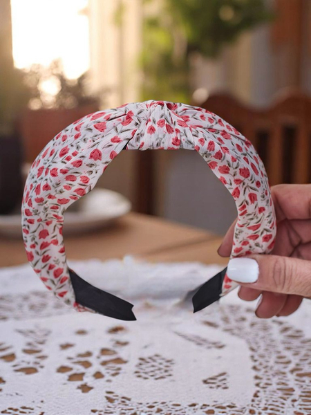 Royalfashion Haarreif mit Schleife im Blumenmuster Lilia