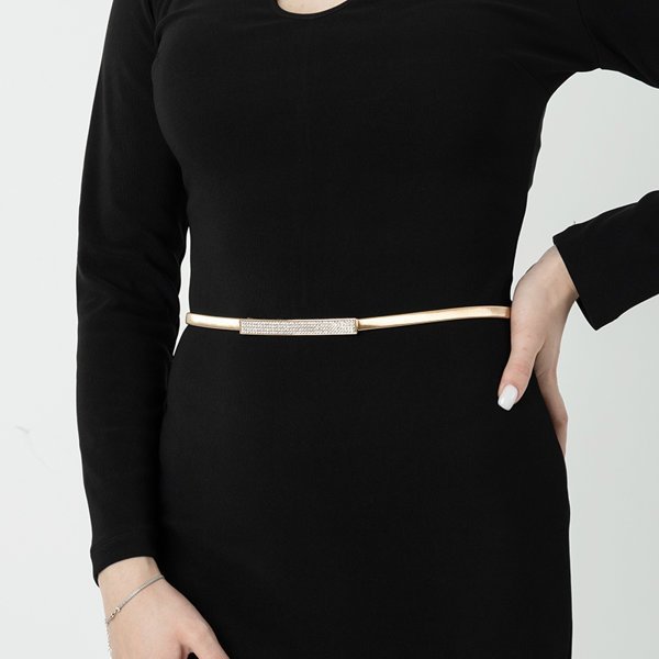 Damen goldener Elastikgürtel - Gürtel