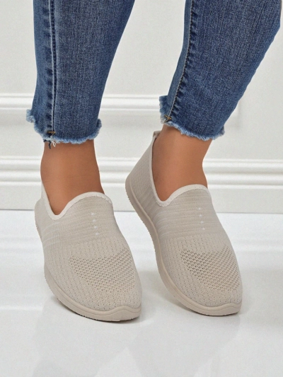 Damen Mokassins Callista Beige aus atmungsaktivem Stoff Frühling Sommer