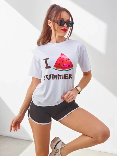 Royalfashion Damen Sportanzug mit T-Shirt und Shorts Wassermelone