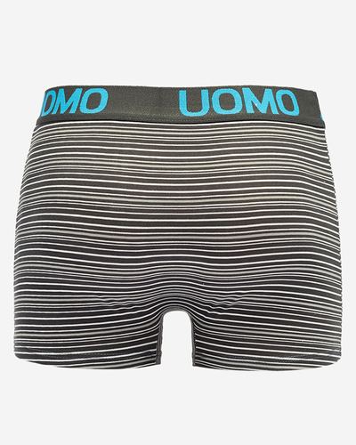Dunkelgrau gestreifte Boxershorts für Herren - Unterwäsche