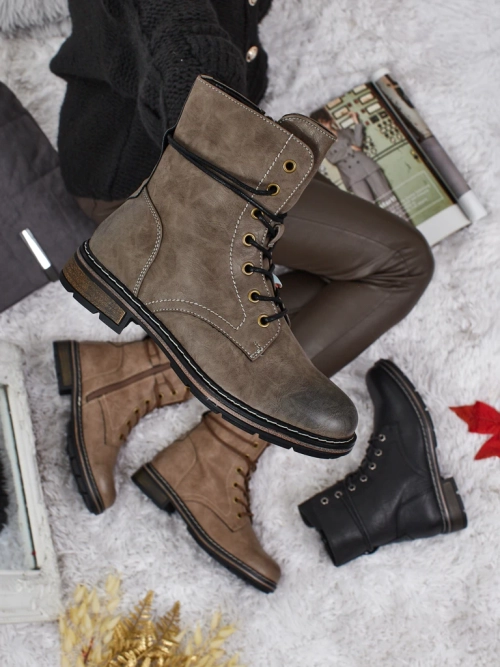 Ботильйони Жіночі Flora Зелені Шкіряні Елегантні на Осінь