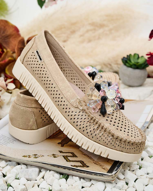 Royalfashion Жіночі ажурні мокасини з бісеру Nasfali