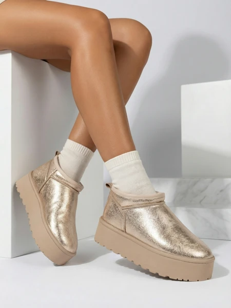 Royalfashion Damen Kurzstiefel a'la Schneestiefel Ozozi