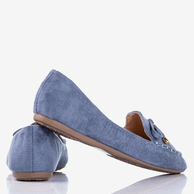 Blaue Slipper mit Schleife Petronella - Schuhe 1