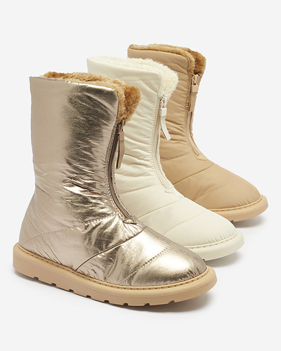Rosa-goldene Damenschuhe a'la Schneestiefel Tirigga- Footwear