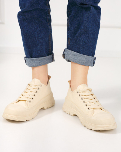 OUTLET Sportliche Turnschuhe für Damen in Beige Ohema - Schuhe