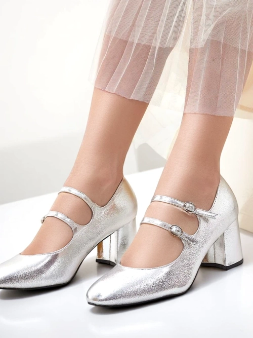 Royalfashion Жіночі туфлі на блоці з лакованої шкіри з ремінцями Ovinna