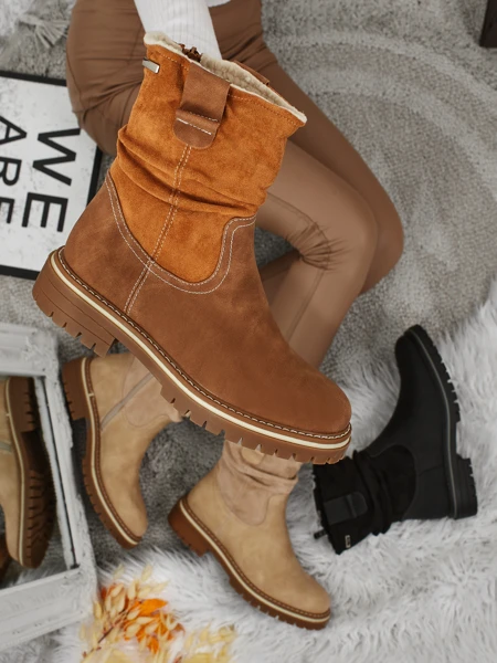 Höhere Damenstiefeletten aus Öko-Wildleder Liora