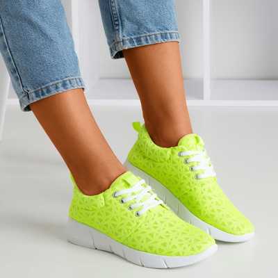 Neongrüne Damen-Sportschuhe mit Troye-Mustern - Schuhe 1
