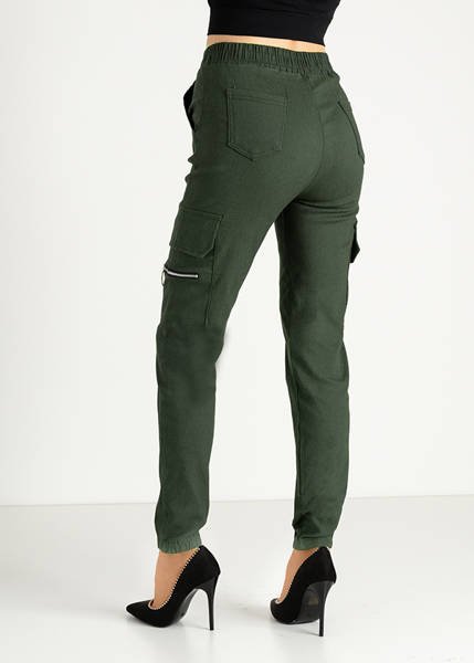 Жіночі вантажні штани зеленого кольору - Одяг