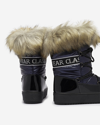 Темно-сині жіночі снігоступи з хутром Lilitsa- Взуття