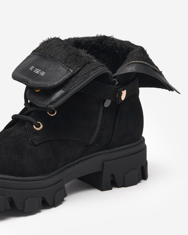 Schwarze Damenstiefel mit Kette Loti - Schuhe