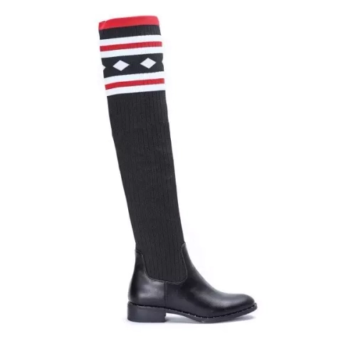 OUTLET Чорні чоботи a'la flat sock Salvia- Взуття