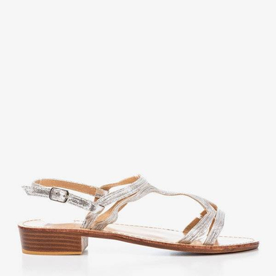 Silberne Damen-Sandalen mit niedrigen Absätzen Treunia - Footwear 1