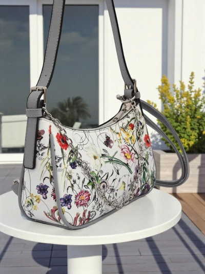 Royalfashion Kleine Damenhandtasche aus Öko-Leder mit Blumenmuster Lily Bloom
