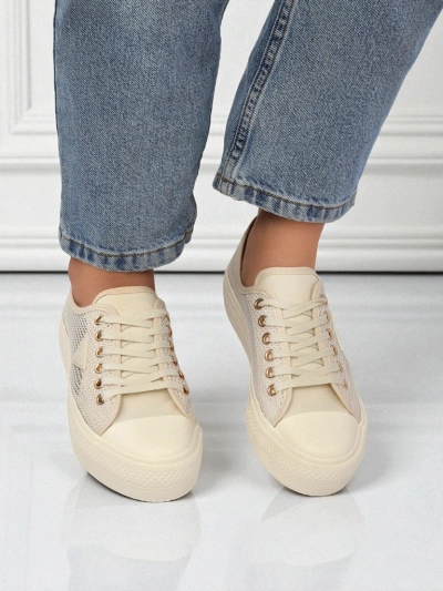 Damen Beige Callista Mesh Sneaker - flacher Absatz, Sommer-Herbst Kollektion
