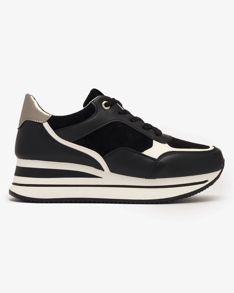 Schwarze sportliche Damen-Sneaker mit Anker Aqosda- Footwear