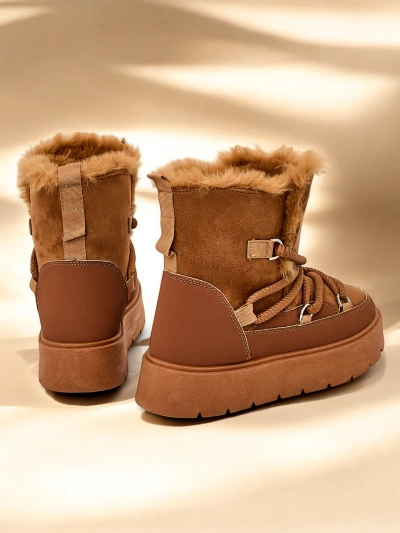 Royalfashion Damen Schnürschnee Stiefel Liloz
