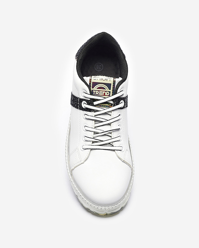 Damen-Sportschuhe in Weiß mit schwarzen Einsätzen Asxa- Footwear