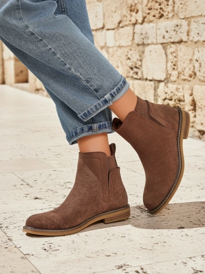 Damen Stiefeletten im Chelsea-Stil aus Öko-Wildleder Veysi