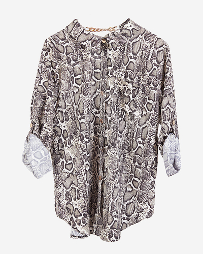 Gemustertes Damenhemd mit Kette - Kleidung