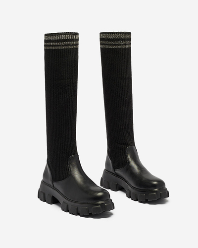 Чорні високі жіночі чоботи Alerpi