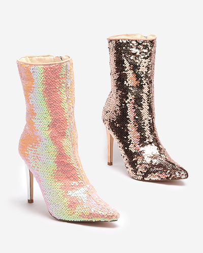 Rosa holographische Damenstiefel mit Pailletten Lexillo- Footwear
