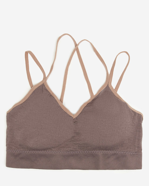 Коричневий жіночий спортивний бюстгальтер з тонкими бретелями