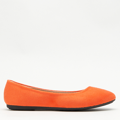 Royalfashion Orange Öko-Wildleder Damen Ballerinas Marius
